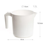 1.5 L Plastic Water Jug with Handle Multipurpose Rinse Mug for Bathroom Reusable Bath Jugs Wash Mug for Toilet Washroom and Kitchen 1 Piece White - Image 3