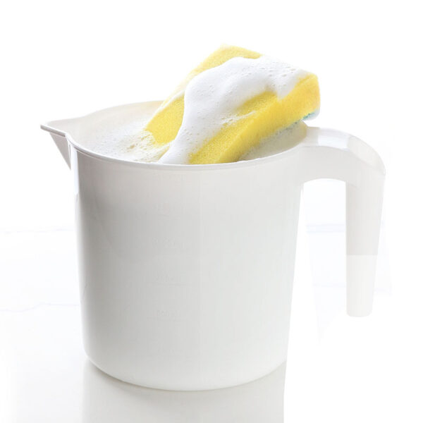1.5 L Plastic Water Jug with Handle Multipurpose Rinse Mug for Bathroom Reusable Bath Jugs Wash Mug for Toilet Washroom and Kitchen 1 Piece White