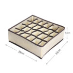 24 Compartments Foldable Storage Organizer Box Multipurpose Closet Clothes Dividers for Socks Ties and Underwear 1 Piece Beige - Image 3