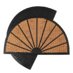 75 CM Half Round Door Mat with Rubber Backing Dirt Trapping Outdoor Mats Water Absorbent Non Slip Front Back Door Mats 1 Piece
