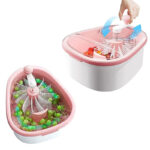 Fruit Cleaner Spinner Fruit and Vegetable Washing Machine with Brush Colander and Bowl Fruit Washer Spinner Scrubber Kitchen Home Essentials