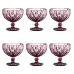 300 ML Set of 6 Glass Meghli and Ice Cream Bowls Dessert Bowls for Home Restaurants and Parties Purple