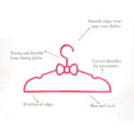 28 CM Set of 10 Plastic Hangers for Kids Heavy Duty and Space Saving Clothes Hangers with Non Slip Grooves for Children and Toddler Clothes Purple - Image 4