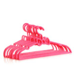 28 CM Set of 10 Plastic Hangers for Kids Heavy Duty and Space Saving Clothes Hangers with Non Slip Grooves for Children and Toddler Clothes Purple