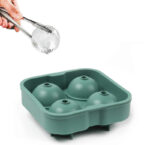 Silicone Sphere Ice Mold with Cover 4 Round Ice Balls