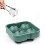 Silicone Sphere Ice Mold with Cover 4 Round Ice Balls