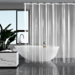 178 CM X 183 CM Waterproof Bathroom Shower Curtain with Rings Premium Vinyl Long Shower Curtains Washable and Water Resistant