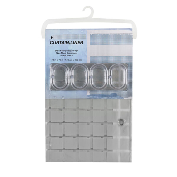 178 CM X 183 CM Waterproof Bathroom Shower Curtain with Rings Premium Vinyl Long Shower Curtains Washable and Water Resistant