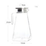 1.6 L Plastic Carafe Pitcher with Stainless Steel Lid V-Shaped Spout and Handle Unbreakable Jug for Water Iced Tea Juice and Cold Beverage 1 Piece - Image 3