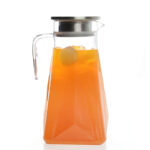 1.6 L Plastic Carafe Pitcher with Stainless Steel Lid V-Shaped Spout and Handle Unbreakable Jug for Water Iced Tea Juice and Cold Beverage 1 Piece - Image 2