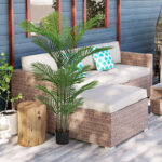 170 CM Artificial Palm Tree Fake Palm Plant Faux Tree for Home Decor Office Hotel Indoor and Outdoor Decoration 1 Piece Green - Image 2