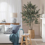 2 M Artificial Olive Tree Fake Olive Plant Faux Tree for Home Decor Office Hotel Indoor and Outdoor Decoration 1 Piece Green - Image 2