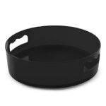 23 CM Multifunctional Plastic Rotatable Storage Tray 360° Degree Spinning Organizer for Kitchen Pantry Bathroom Makeup and Cosmetics Black - Image 2