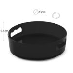 23 CM Multifunctional Plastic Rotatable Storage Tray 360° Degree Spinning Organizer for Kitchen Pantry Bathroom Makeup and Cosmetics Black - Image 3