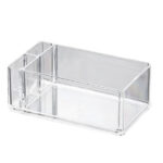 3 Compartments Clear Acrylic Cotton Pads Holder Storage Box and Vanity Organizer for Cotton Swabs and Q Tips 1 Piece - Image 2