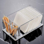 3 Compartments Clear Acrylic Cotton Pads Holder Storage Box and Vanity Organizer for Cotton Swabs and Q Tips 1 Piece