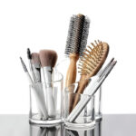 3 Compartments Clear Acrylic Multipurpose Organizer Display Stand Storage Holder for Makeup Brushes Lipstick Eyebrow Pencil and Hair Combs 1 Piece