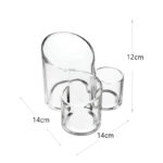 3 Compartments Clear Acrylic Multipurpose Organizer Display Stand Storage Holder for Makeup Brushes Lipstick Eyebrow Pencil and Hair Combs 1 Piece - Image 3