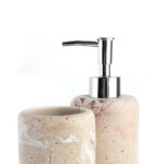 3 Pieces Resin Decorative Bathroom Accessories Set Bath Accessory Kit with Toothbrush Holder Liquid Soap Dispenser and Soap Dish Tray Beige - Image 4