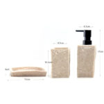 3 Pieces Resin Decorative Bathroom Accessories Set Bath Accessory Kit with Toothbrush Holder Liquid Soap Dispenser and Soap Dish Tray Biege - Image 3