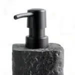 3 Pieces Resin Decorative Bathroom Accessories Set Bath Accessory Kit with Toothbrush Holder Liquid Soap Dispenser and Soap Dish Tray Black - Image 4