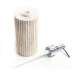 3 Pieces Resin Decorative Bathroom Accessories Set Bath Accessory Kit with Toothbrush Holder Liquid Soap Dispenser and Soap Dish Tray White - Image 4