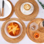 35 CM Handmade Round Rattan Placemat Heat Resistant Table Pad for Dining Table and Kitchen Countertop 1 Piece - Image 2