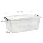 30 L Multipurpose Clear Plastic Storage Box with Lid and Wheels Stackable Storage and Organizer Container for Home Kitchen and Office 1 Piece - Image 3