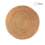 35 CM Handmade Round Rattan Placemat Heat Resistant Table Pad for Dining Table and Kitchen Countertop 1 Piece - Image 3