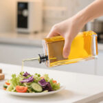 350 ML Borosilicate Glass Oil and Vinegar Dispenser Bottle with Leakproof Spout Perfect for Olive Oil Sesame Oil Vinegar and Soy Sauce 1 Piece - Image 2