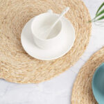 38 CM Handmade Wicker Woven Round Placemat Heat Resistant Table Pad for Dining Table and Kitchen Countertop 1 Piece - Image 2