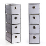 4 Drawer Fabric Storage Cabinets Slim Chest of Drawers with Metal Frame Storage Cabinet Unit Organizer for Bedroom Entryway and Living Room 1 Piece