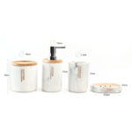 4 Pieces Resin Decorative Bathroom Accessories Set Bath Accessory Kit with Toothbrush Holder Liquid Soap Dispenser Cotton Swab Jar and Soap Dish Tray - Image 3