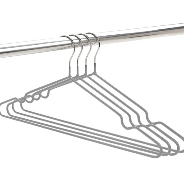 40 CM Set of 10 Non Slip Rubber Coated Metal Hangers with Stainless Steel Hooks Ultra Thin and Space Saving Organizer Clothes Hangers Gray