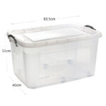 50 L Multipurpose Clear Plastic Storage Box with Lid and Wheels Stackable Storage and Organizer Container for Home Kitchen and Office 1 Piece - Image 3