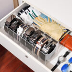 7 Compartments Acrylic Belt Organizer for Closet Belt Storage Holder for Drawer Belt Storage Box Display Case for Belts Tie and Bow Tie 1 Piece - Image 2