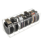 7 Compartments Acrylic Belt Organizer for Closet Belt Storage Holder for Drawer Belt Storage Box Display Case for Belts Tie and Bow Tie 1 Piece