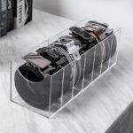 7 Compartments Acrylic Belt Organizer for Closet Belt Storage Holder for Drawer Belt Storage Box Display Case for Belts Tie and Bow Tie 1 Piece - Image 4