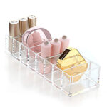 8 Compartments Transparent Acrylic Cosmetic Storage Box Makeup Organizer Case for Lipstick Eyeshadow and Blush Powder 1 Piece