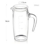 500 ML Transparent Acrylic Oil and Vinegar Measuring Jug with Lid and Handle Bottle Dispenser for Olive Oil Sesame Oil Vinegar and Soy Sauce 1 Piece - Image 3