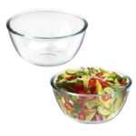 1.75 L Borosilicate Glass Salad Bowl Multipurpose Pyrex Heat Resistant Bowls Suitable for Fruits Grains Flour Mixture Cream and Desserts 1 Piece
