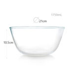 1.75 L Borosilicate Glass Salad Bowl Multipurpose Pyrex Heat Resistant Bowls Suitable for Fruits Grains Flour Mixture Cream and Desserts 1 Piece - Image 3
