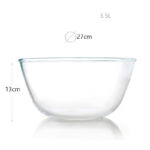 3.5 L Borosilicate Glass Salad Bowl Multipurpose Pyrex Heat Resistant Bowls Suitable for Fruits Grains Flour Mixture Cream and Desserts 1 Piece - Image 3