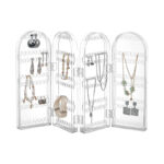 Clear Acrylic Foldable Jewelry Organizer Stand Necklace Organizer for Women Display Stand Rack for Bangles Bracelets Rings and Earrings 1 Piece