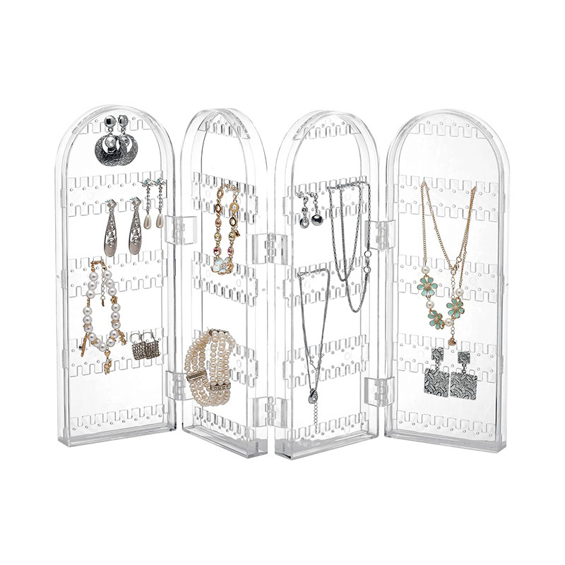 Clear Acrylic Foldable Jewelry Organizer Stand Necklace Organizer for Women Display Stand Rack for Bangles Bracelets Rings and Earrings 1 Piece (4) Clear Acrylic Foldable Jewelry Organizer Stand Necklace Organizer for Women Display Stand Rack for Bangles Bracelets Rings and Earrings 1 Piece - Image 1