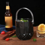 Acrylic Ice Bucket with Handle Wine Beer Champagne Cooler Buckets Portable Ice Container Bucket Mini Ice Cube Serving Holder 1 Piece Black - Image 4