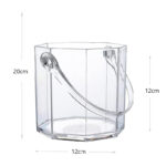 Acrylic Ice Bucket with Handle Wine Beer Champagne Cooler Buckets Portable Ice Container Bucket Mini Ice Cube Serving Holder 1 Piece Transparent - Image 3