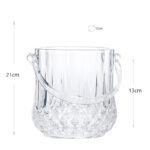 Acrylic Ice Bucket with Handle Wine Beer Champagne Cooler Buckets Portable Ice Container Bucket Mini Ice Cube Serving Holder 1 Piece Transparent - Image 3