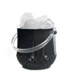 Acrylic Ice Bucket with Handle Wine Beer Champagne Cooler Buckets Portable Ice Container Bucket Mini Ice Cube Serving Holder 1 Piece Black
