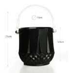 Acrylic Ice Bucket with Handle Wine Beer Champagne Cooler Buckets Portable Ice Container Bucket Mini Ice Cube Serving Holder 1 Piece Black - Image 3